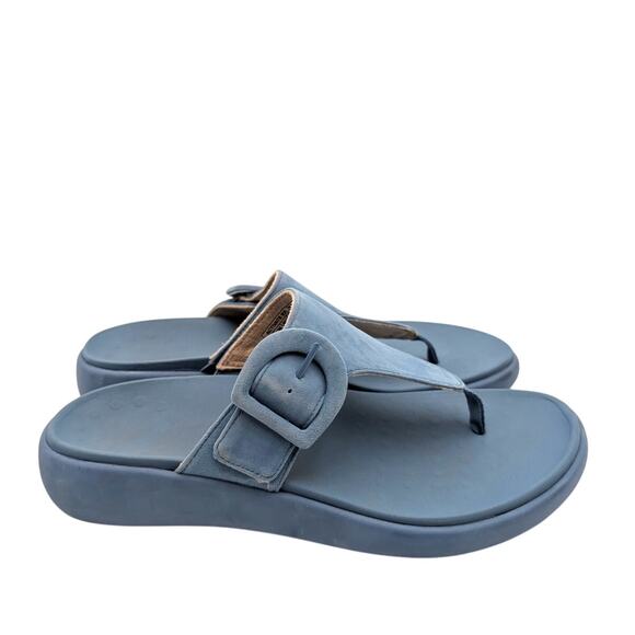 Vionic Activate RX Suede Buckle T-Strap Sandals Women's Blue Size US9.5 EU40.5 - Picture 3 of 13